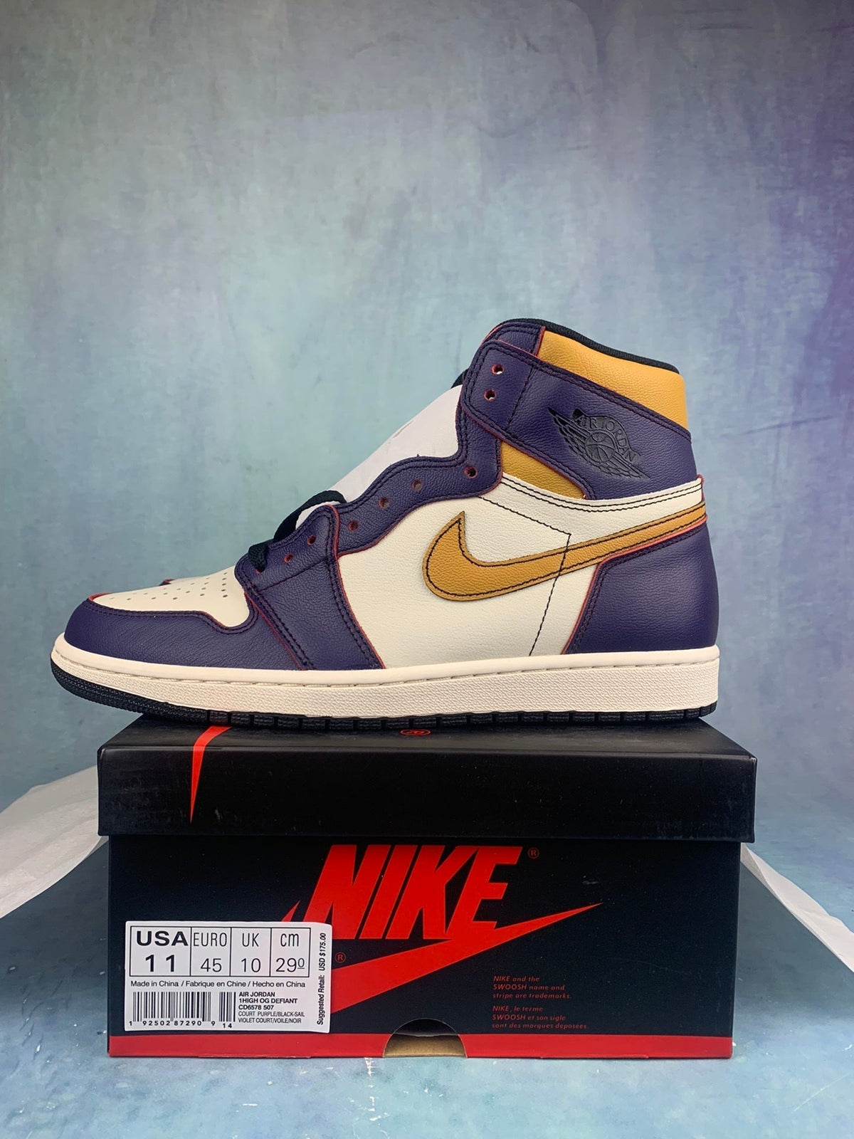 Air Jordan 1 High Lakers Purple Scratch-Off Unisex Sneakers CD6578-507