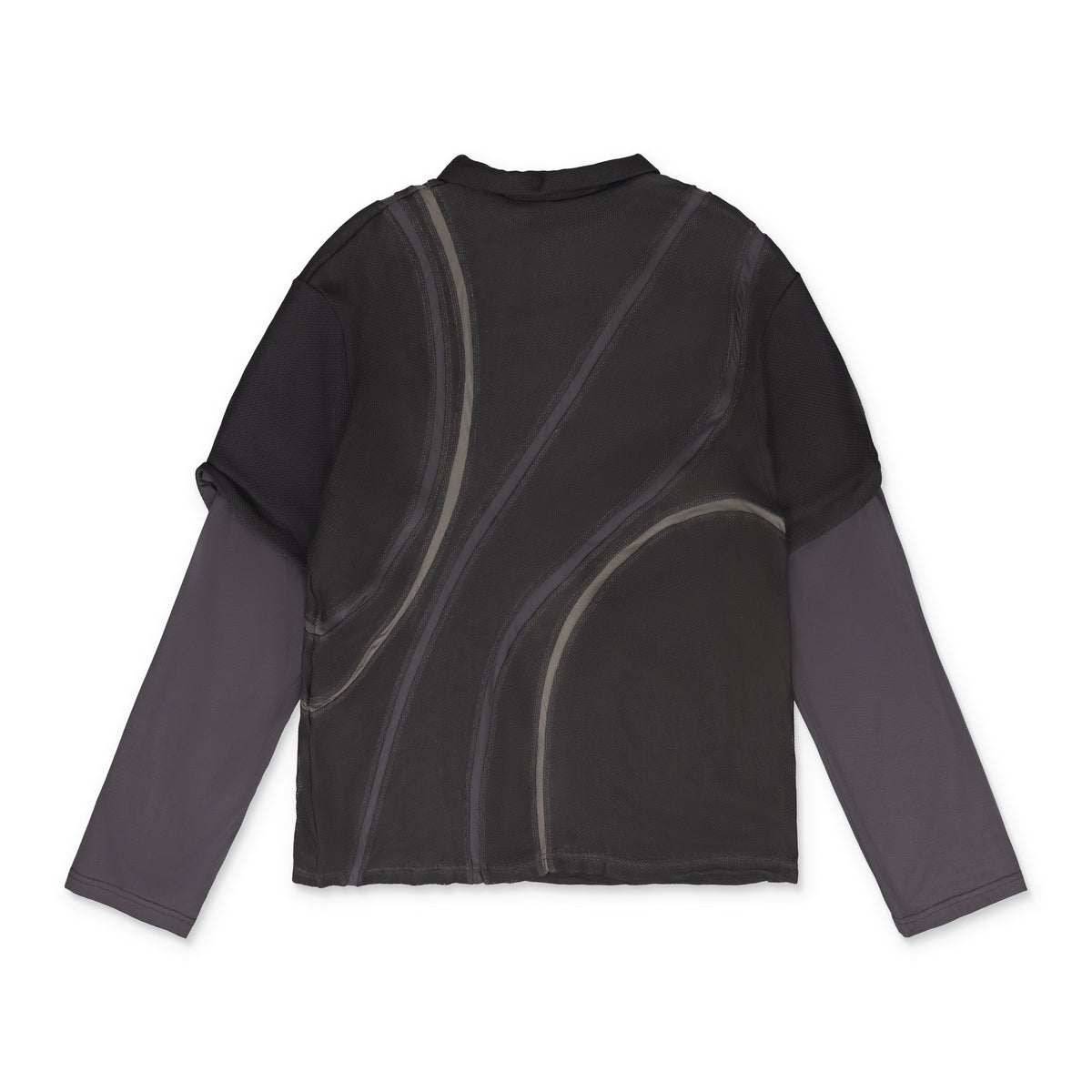 Grey Hamish Long Sleeve Layered Polo Shirt