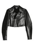 Black Comme Des Garçons zip-up biker-jacket