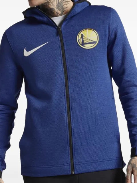 Nike NBA GS Warriors logo-print hoodie