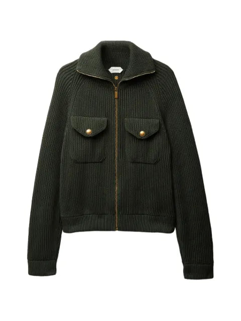Versace wool knit zip sweater