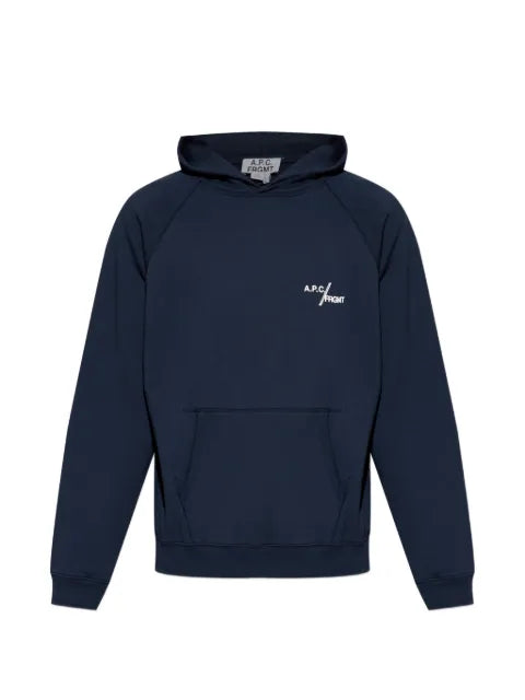 A.P.C. logo-print raglan-sleeve hoodie
