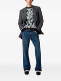 MSGM geometric-pattern mohair-blend sweater