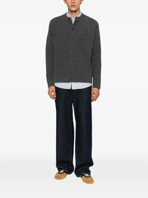Maison Kitsuné Fox Head ribbed-knit cardigan
