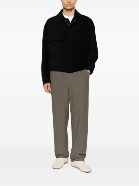 Giorgio Armani waffle-knit chest-pocket jacket