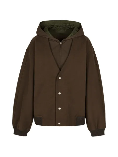 CROQUIS mock-layer V-neck hooded jacket