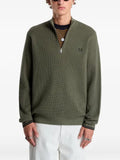 Fred Perry waffle-stitch half-zip sweater