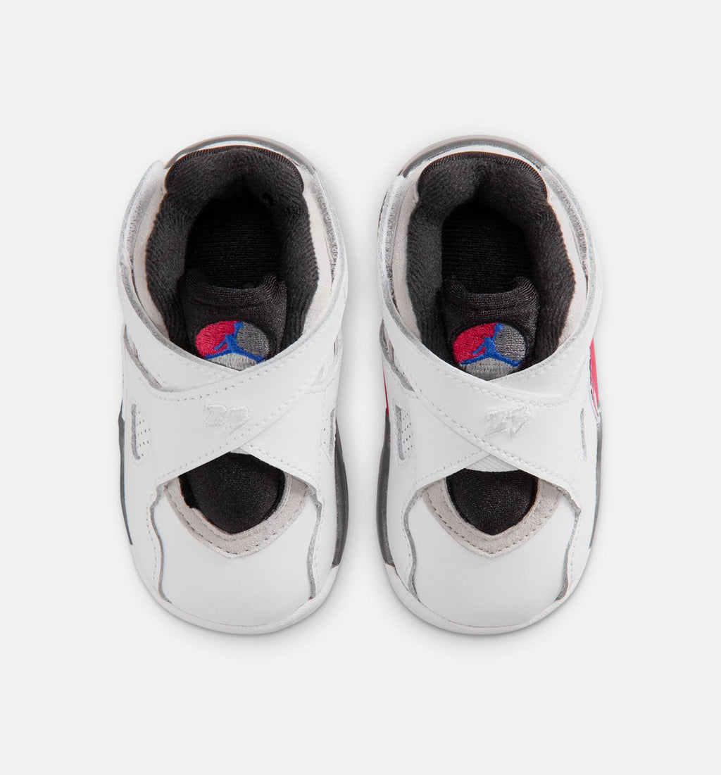 Air Jordan 8 Retro White and True Red Baby & Toddler Sneakers - White / Black / True Red