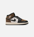 Air Jordan 1 Mid | Big Kids' Lifestyle Shoe | Black/Phantom/Light Brown/Varsity Red