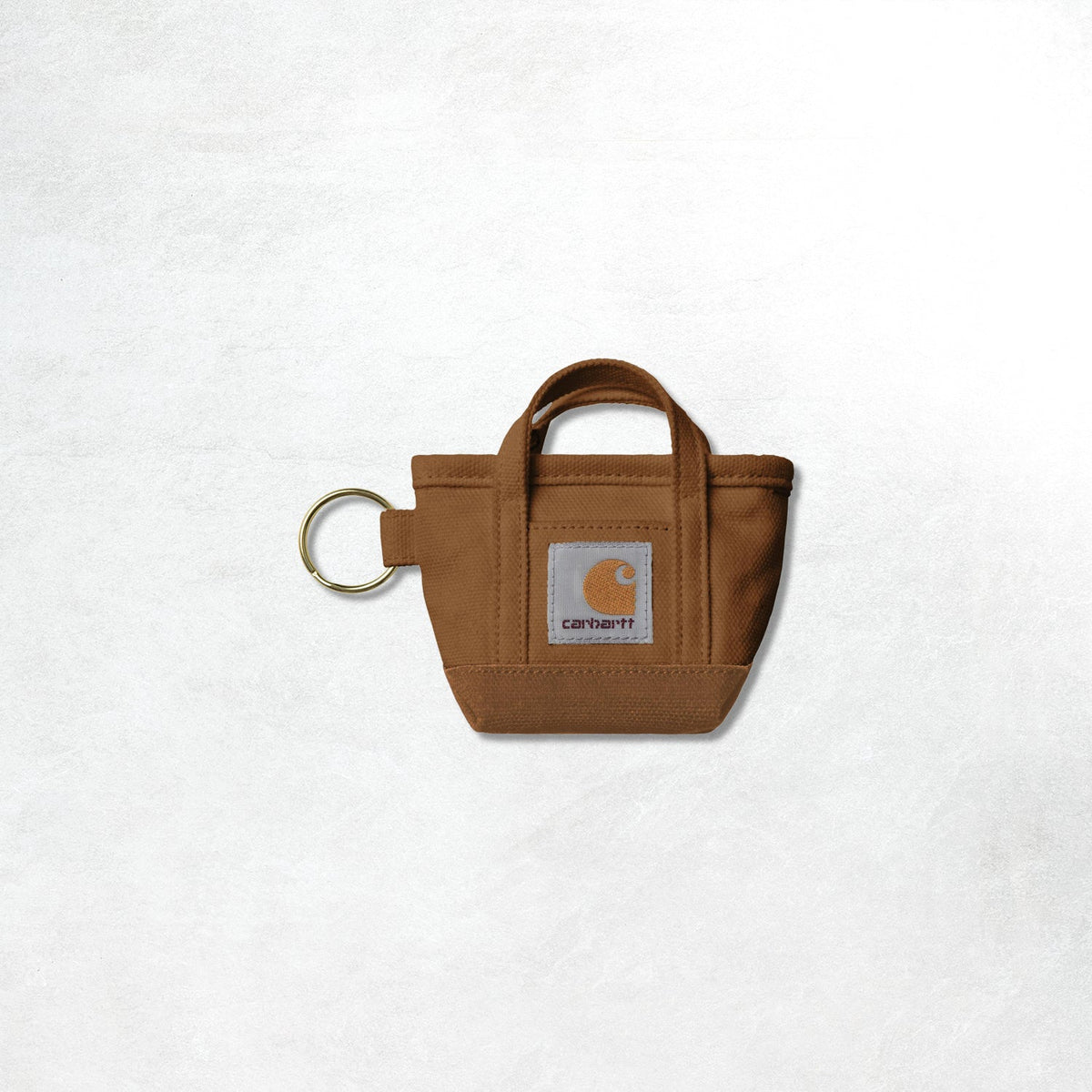 Carhartt WIP Mini Tote Bag Keychain: Hamilton Brown
