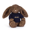 Hoppleston Luxe Bunny with Personalized Navy Jumper