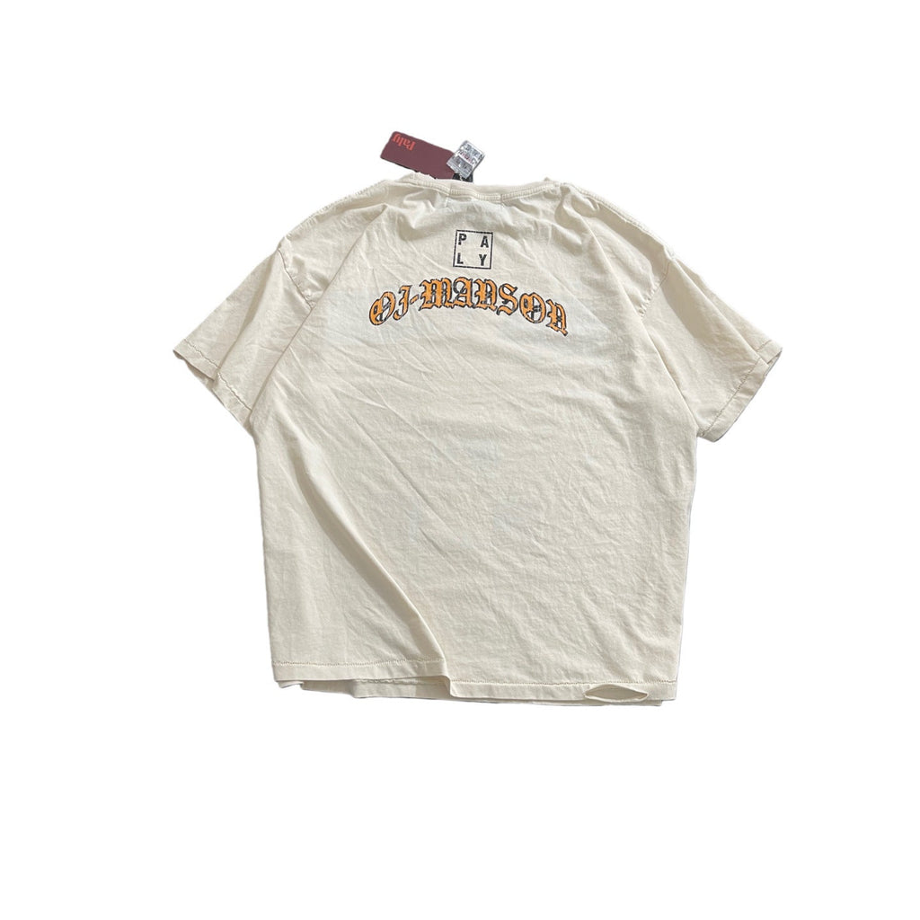 Paly Hollywood Figure Letter Graphic Crew Neck Short Sleeve T‑Shirt
