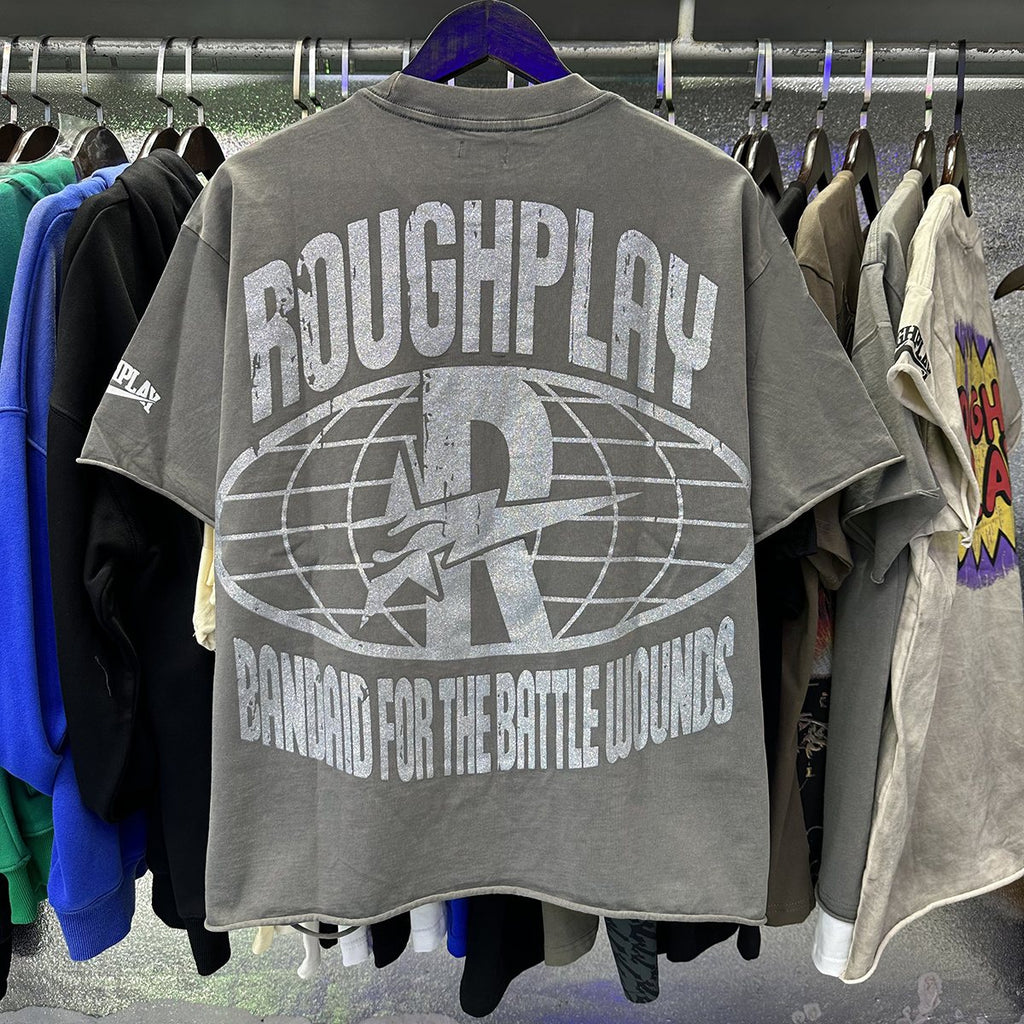 Rough Play Skeleton Rapper Graphic Short-Sleeve T-Shirt