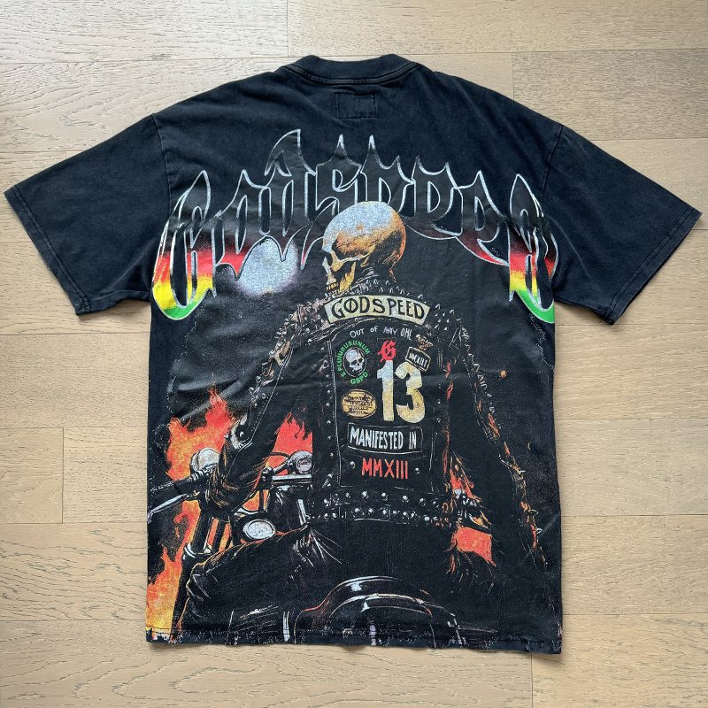 Godspeed Motorcycle Skull Graphic Short-Sleeve T-Shirt