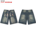 Valley Dreams Plaid Appliqué Rhinestone Denim Shorts