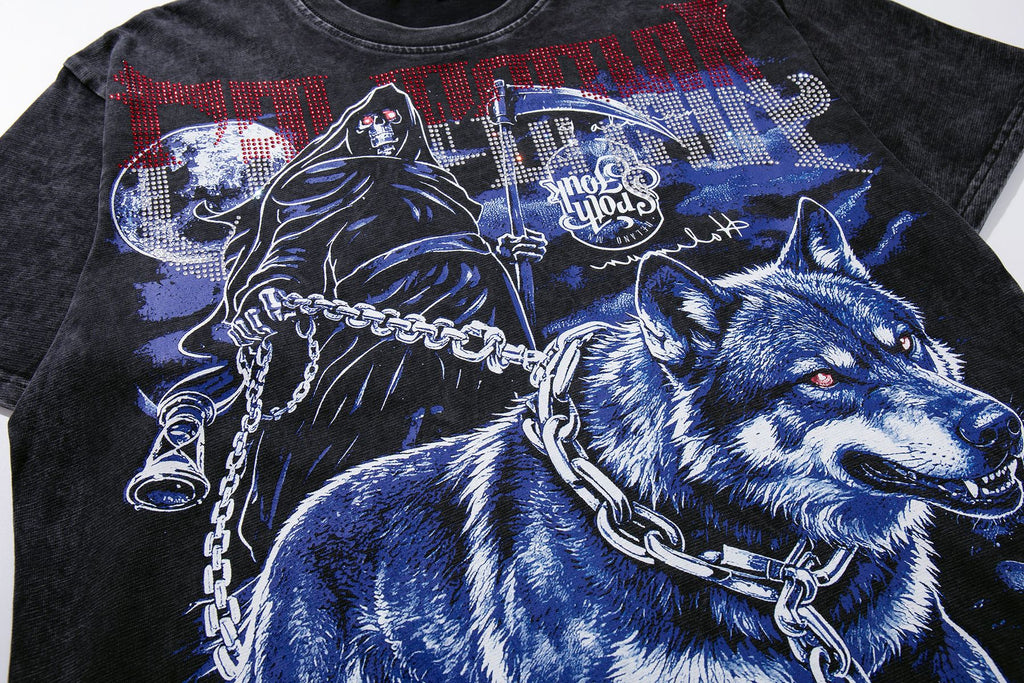 MAJESTIK Wolf Reaper Graphic T-Shirt