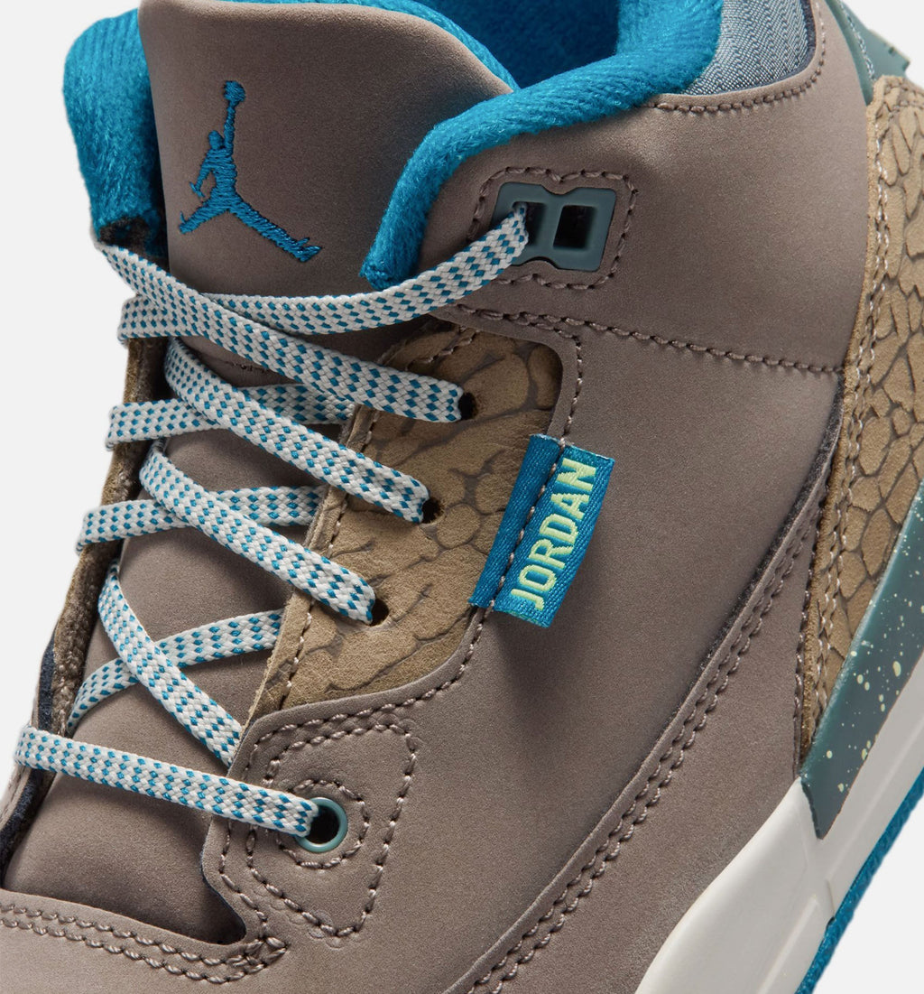 Air Jordan 3 Retro Olive Grey Preschool Sneakers - Olive Grey / Green Abyss / Khaki