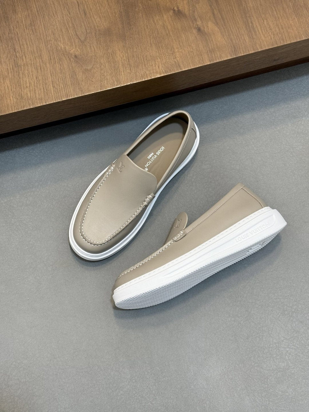 Louis Vuitton Men's Contrast-Stitched Slip-On Sneakers