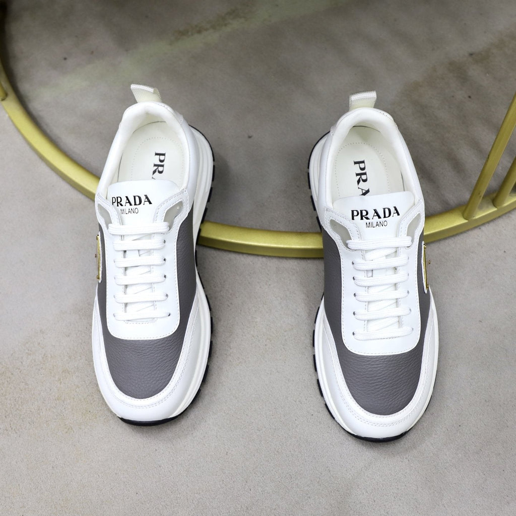 Prada Paneled Lace-Up Sneakers