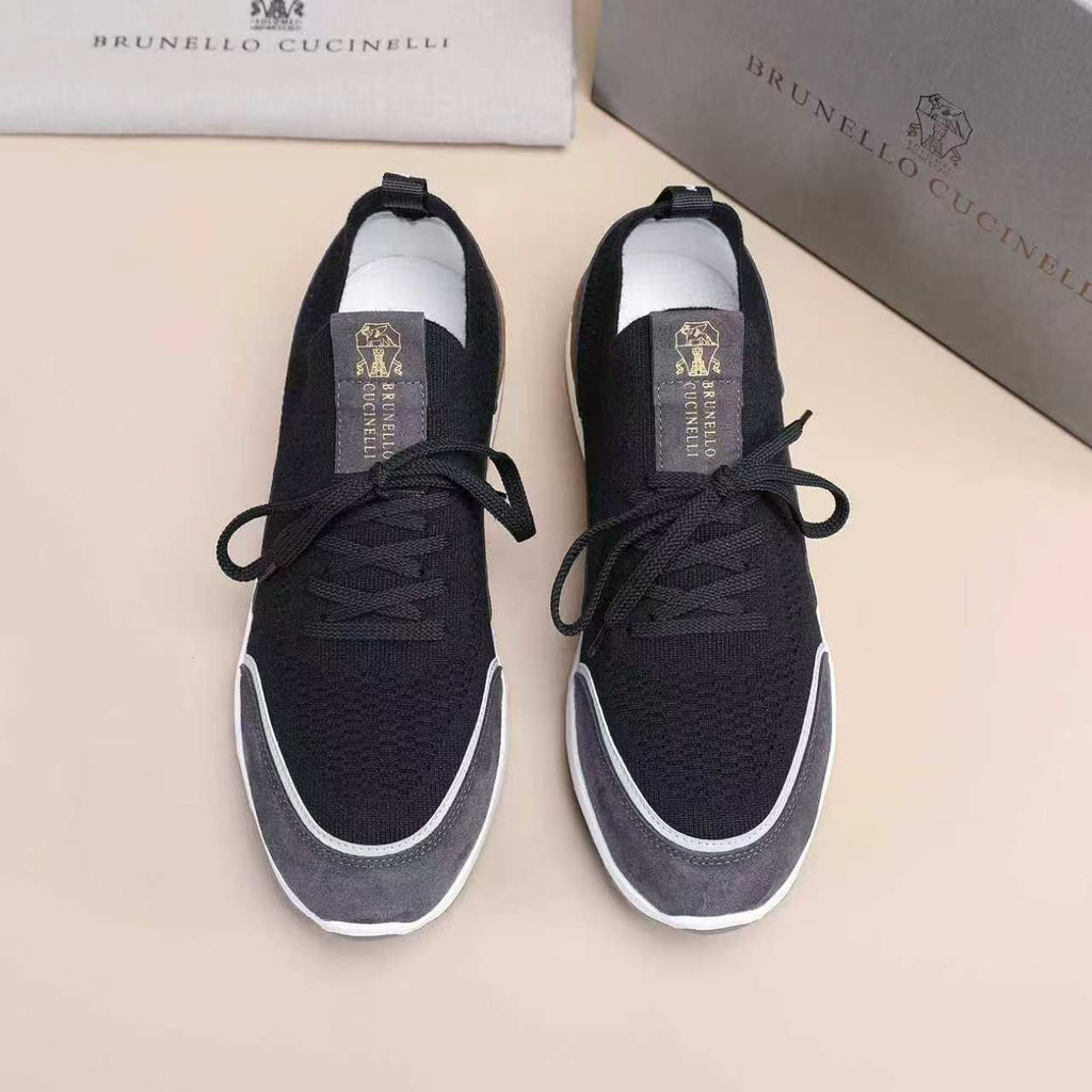 Brunello Cucinelli Knit Lace-Up Sneakers