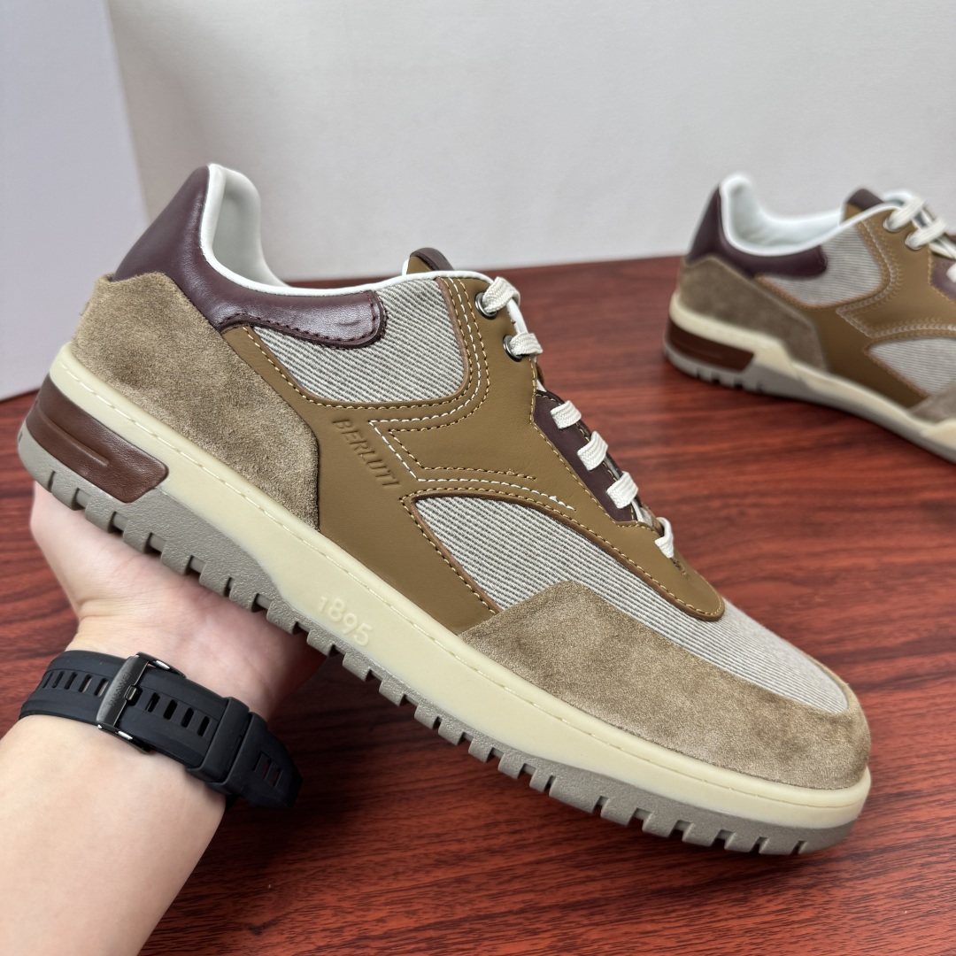 Berluti Paneled Low-Top Sneakers