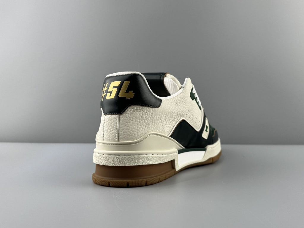 Louis Vuitton White, Green & Black Trainer Sneaker