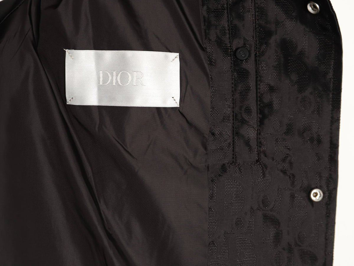 Dior CD 25SS Tonal Allover Jacquard Collared Jacket - Black